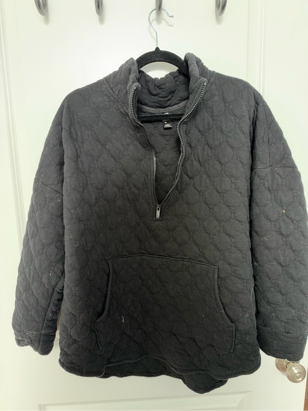 GAP Black Quilted Half-Zip Pullover Puffer